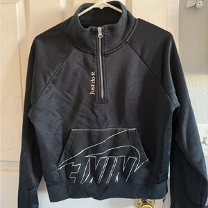 Nike Black Half-Zip Sweatshirt with Logo